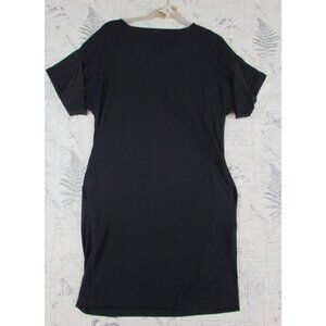 EUC COS Butter soft Dolman silk Slv Navy Blue Shift Dress  Pockets womens EUR XS